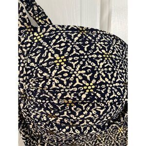 Nip Tuck Navy & Cream W/Gold Fleck Flattering One Piece Swimsuit sz 8 EUC